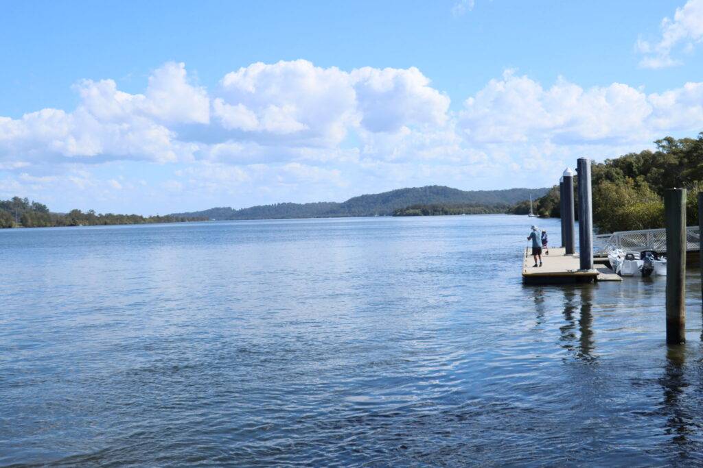 across the road the mighty Clarence River 