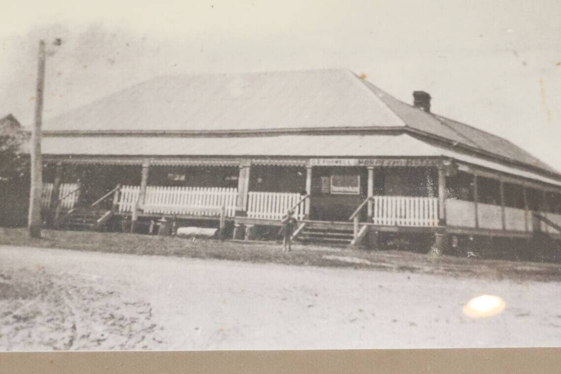 Historic Photos of the local area on the wall and the history of Harwood