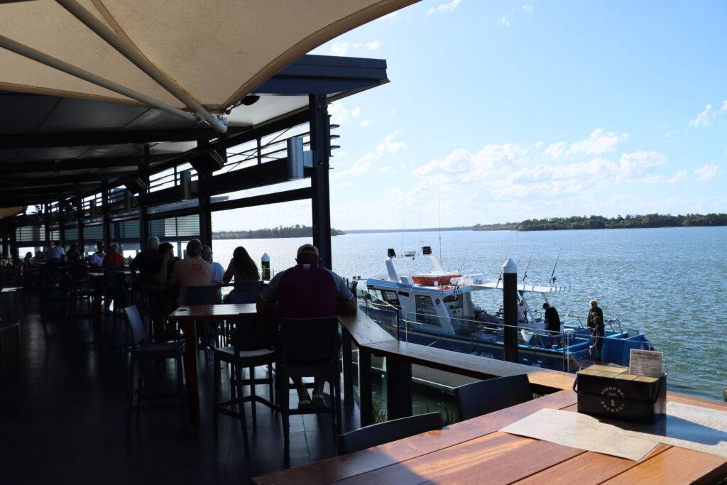 Charter boats pull up at the Yamba Shores Tavern 