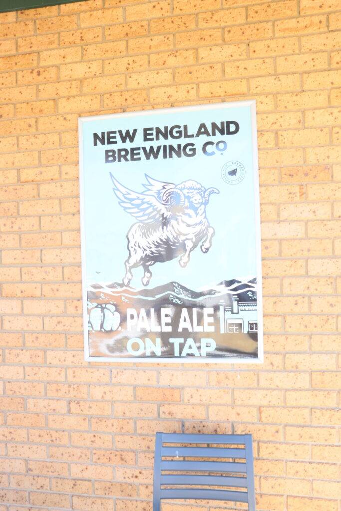 New England Brewing, beers on tap at the top pub Deepwater