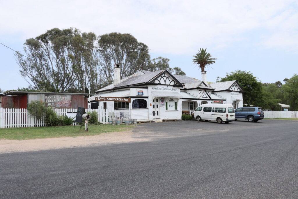 free camping next door and fully grassed, good trees for shade, big steaks cold beer and a real publican with a beer garden 