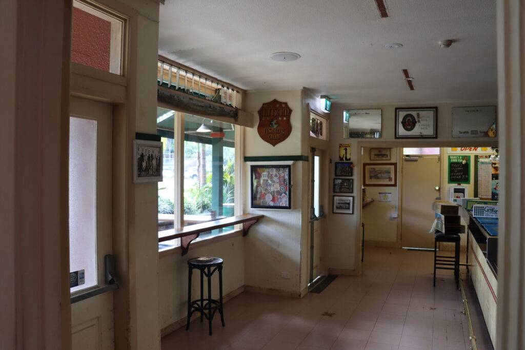 Public Bar The pub was built in 1888 two stories’ verandas all round timber from local cut hard wood “check out the floorboards” 