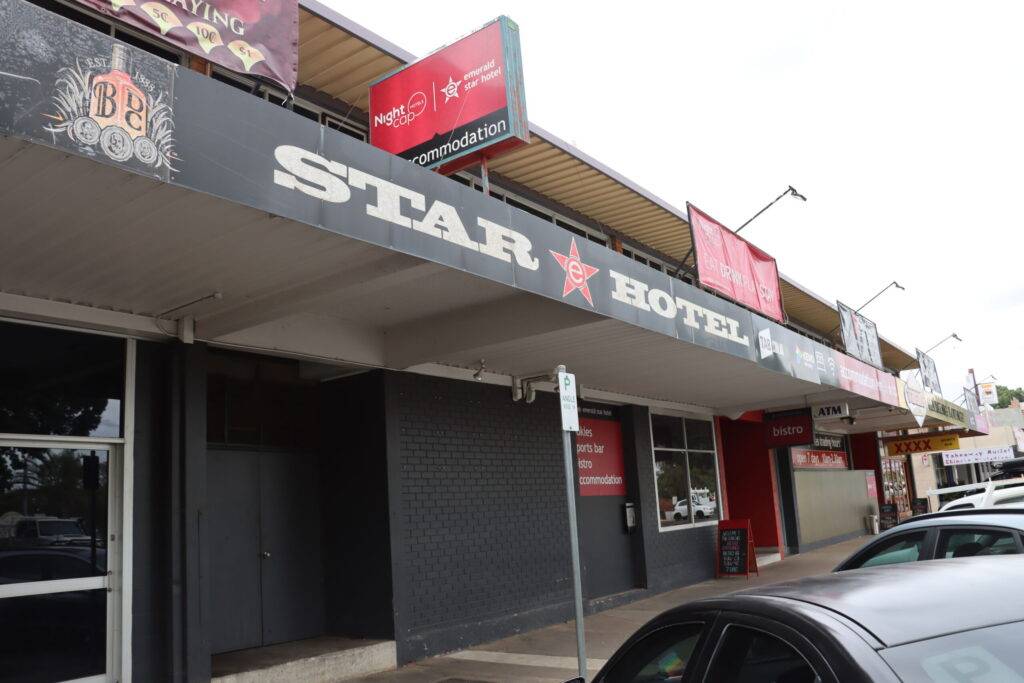 The Emerald Star Hotel 
Address: 47-51 Clermont St, Emerald QLD 4720
Phone: (07) 4982 1422