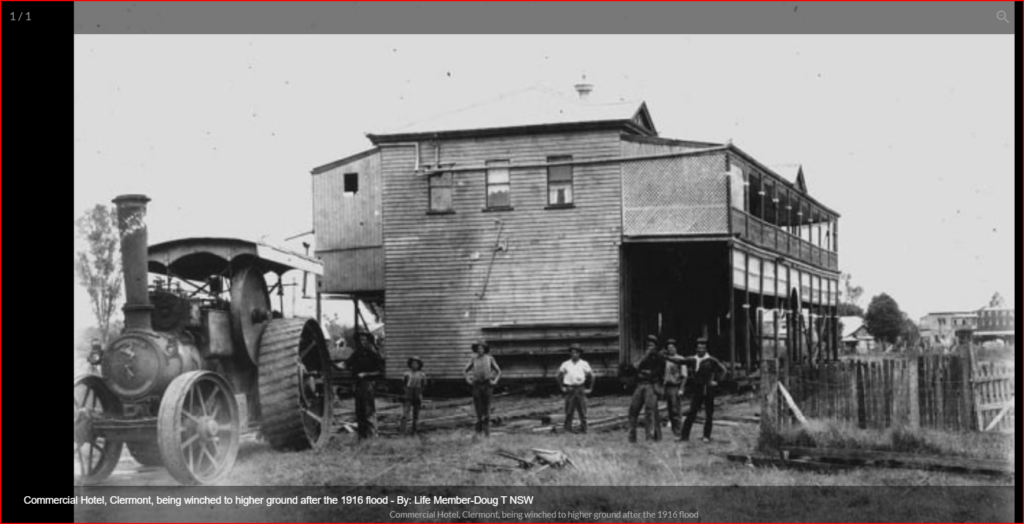 Gordon Cumming Pullar collection of glass negatives of Clermont, Yeppoon and nearby locations, Queensland, ca. 1905-1932.
moving the hotel 